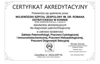 Certyfikat akredacyjny